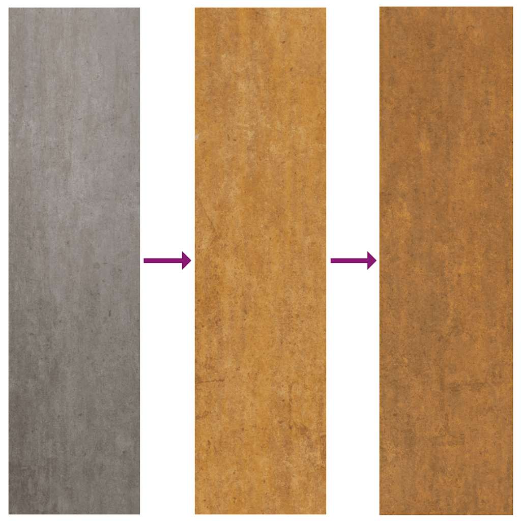 Jardinière surélevée 1152x50x36 cm en acier Corten