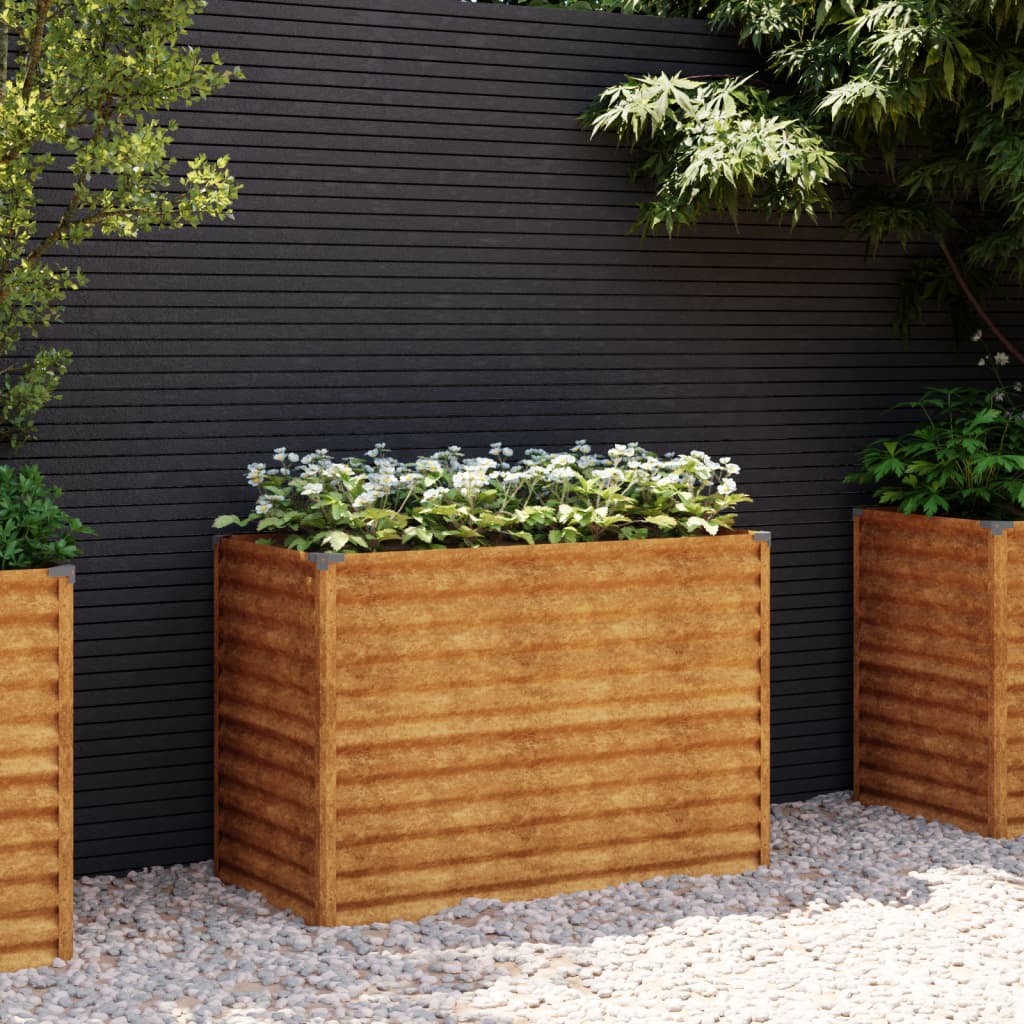 Garten-Hochbeet 100 x 50 x 69 cm Cortenstahl