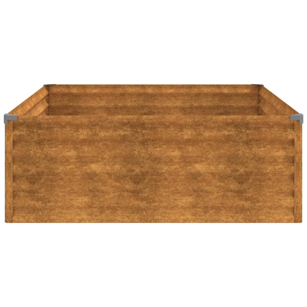 Jardinière surélevée 100x100x36 cm en acier Corten