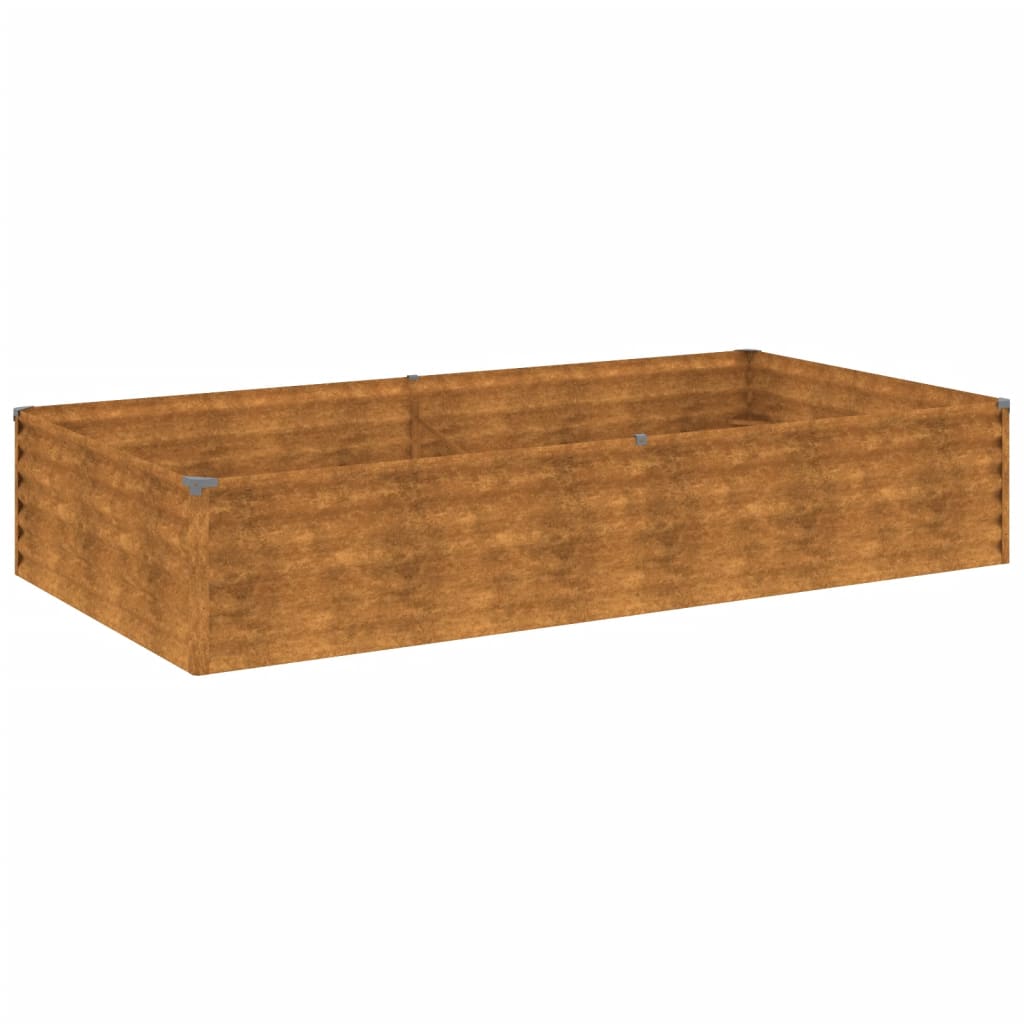 Jardinière surélevée 195x100x36 cm en acier Corten