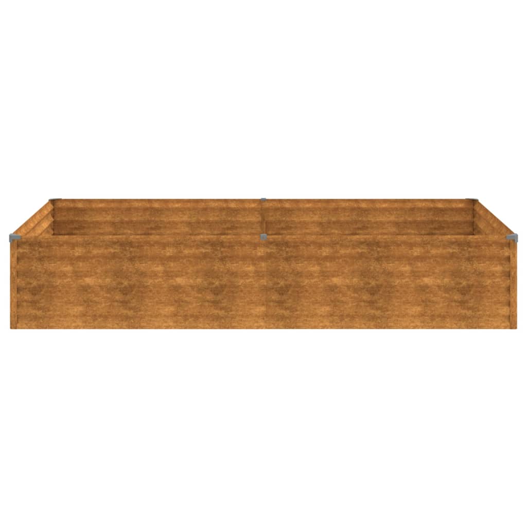 Jardinière surélevée 195x100x36 cm en acier Corten