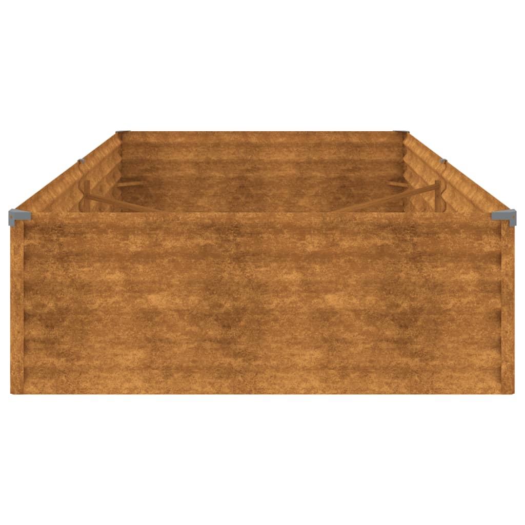 Jardinière surélevée 195x100x36 cm en acier Corten
