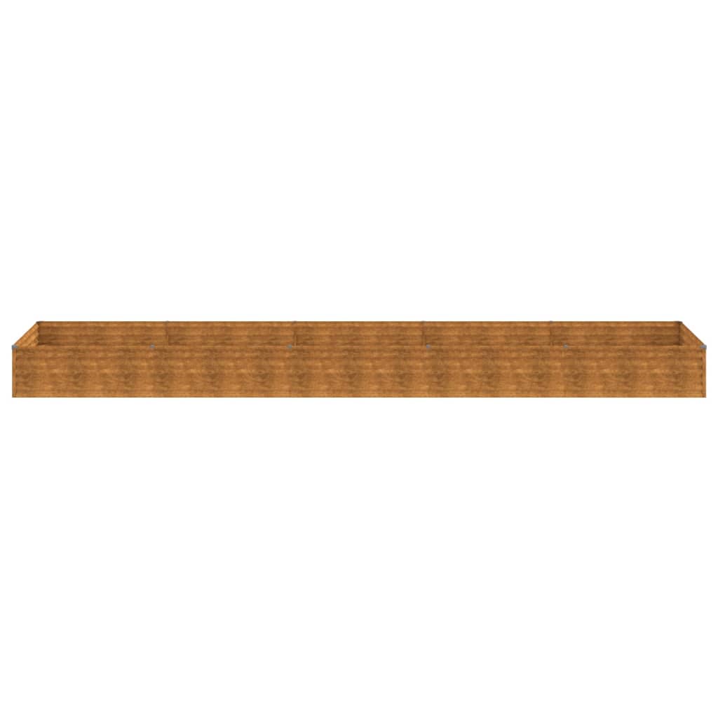 Jardinière surélevée 482x100x36 cm en acier Corten