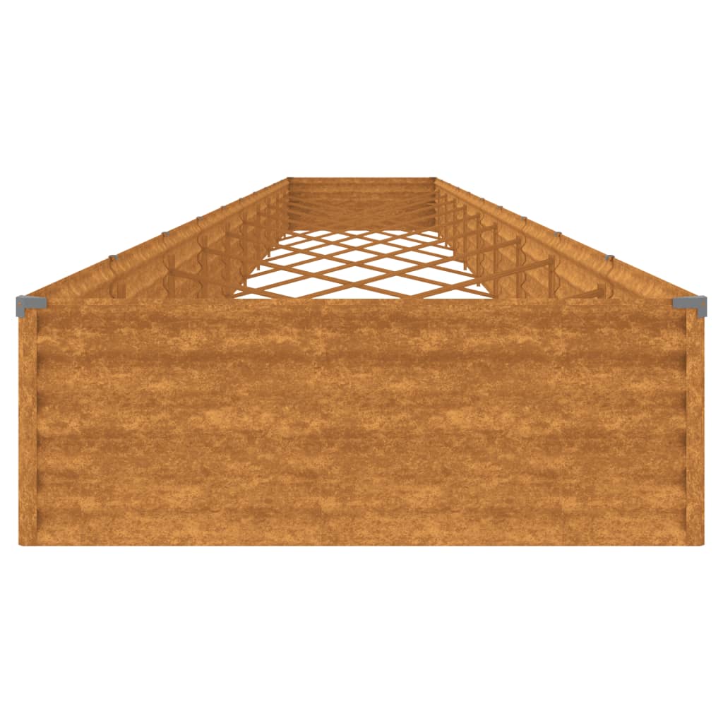 Jardinière surélevée 960x100x36 cm en acier Corten