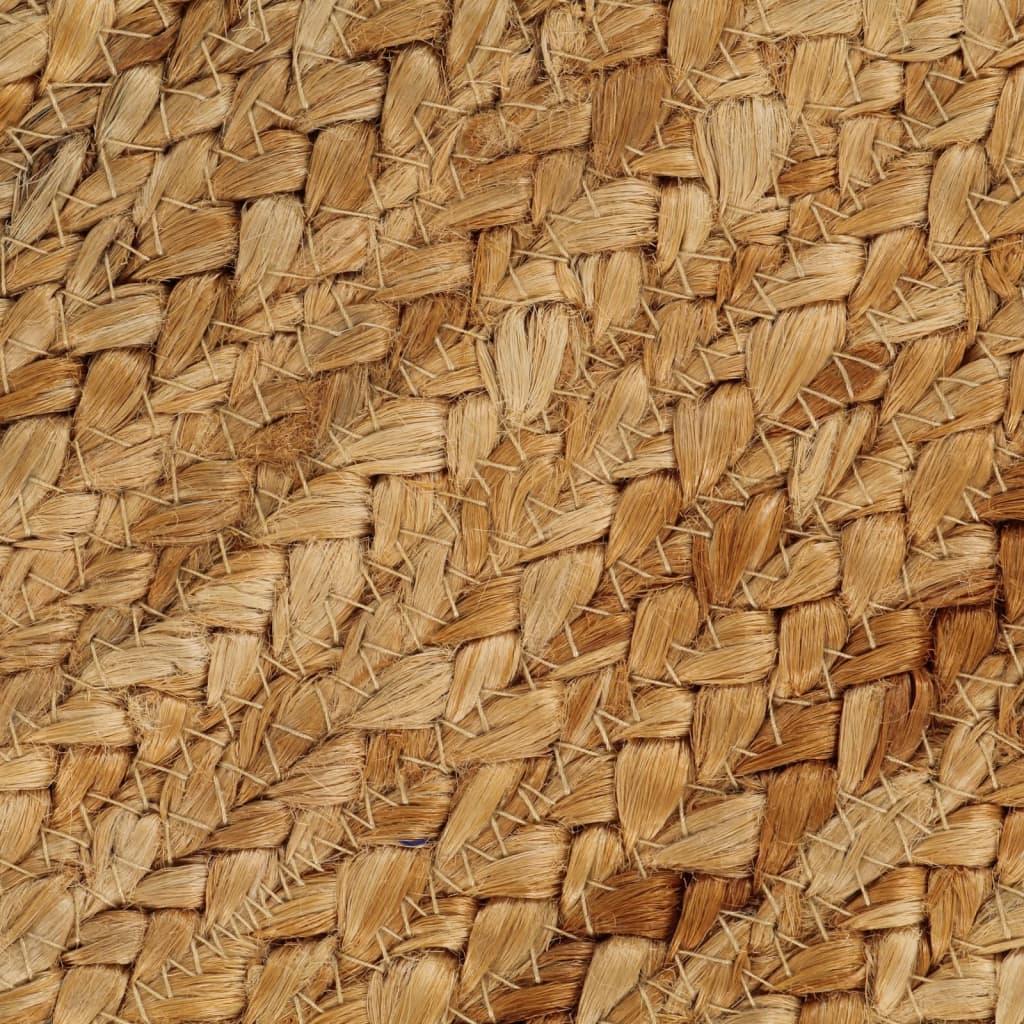 Teppich Geflochten mit Wellenrand 90 cm Jute Rund