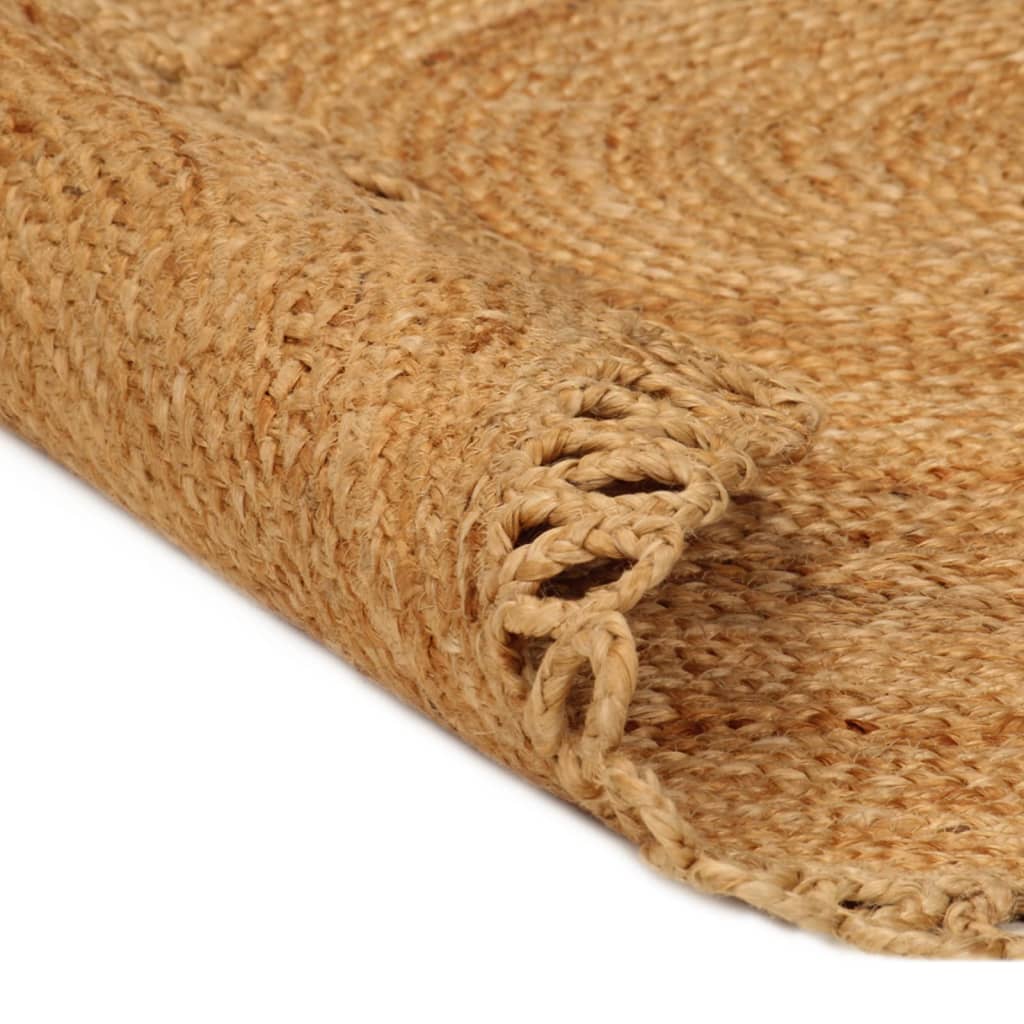 Teppich Geflochten mit Wellenrand 180 cm Jute Rund
