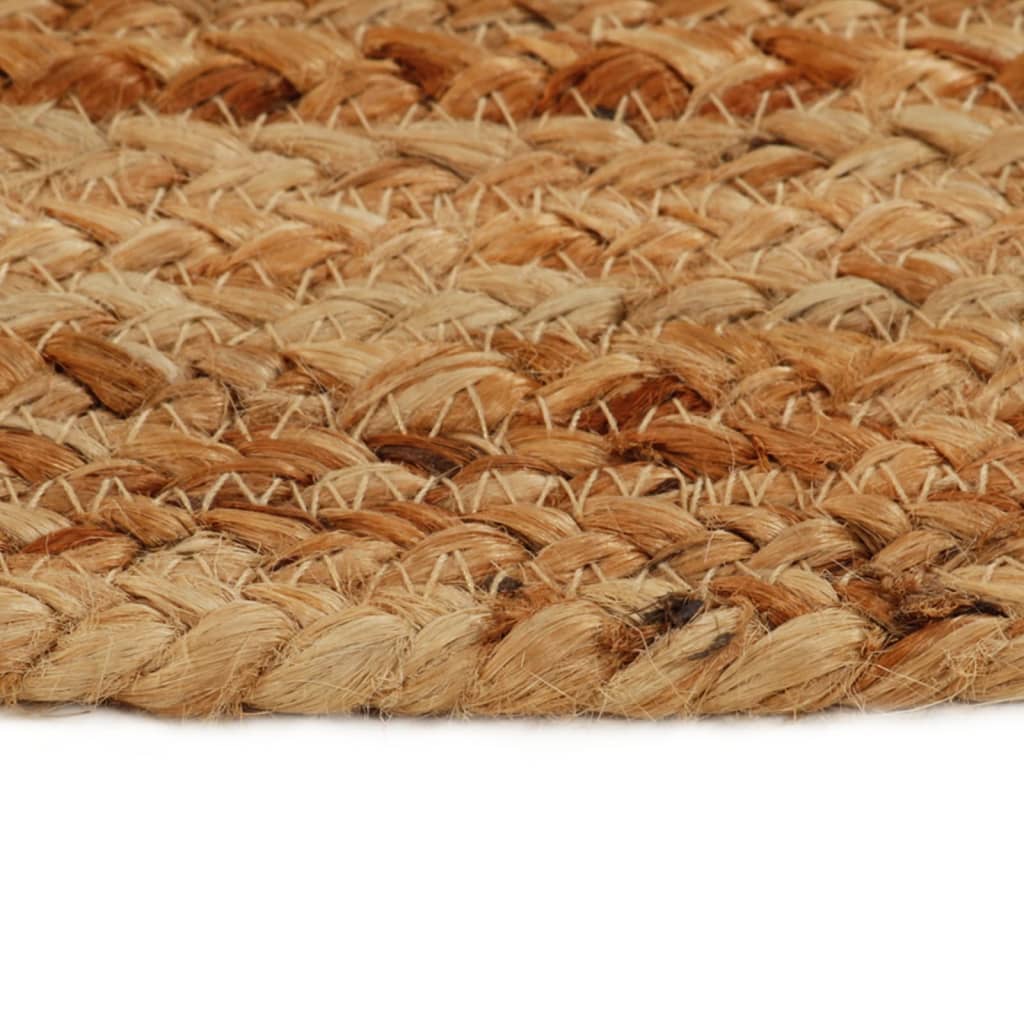 Teppich Geflochten mit Quasten 90 cm Jute Rund