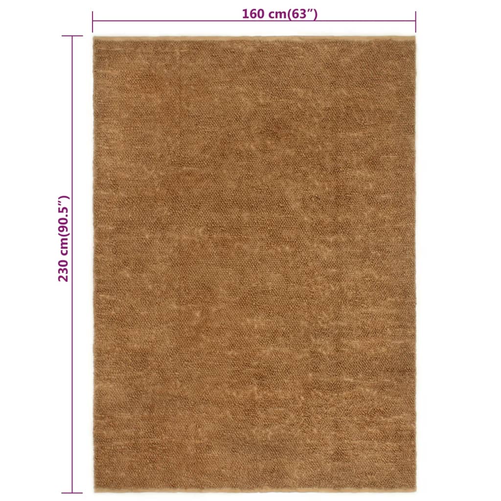 Loop pile rug handmade 160x230 cm jute and cotton