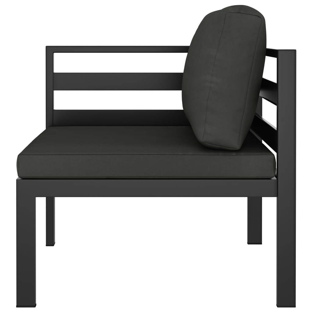 Salon de jardin 10 pièces avec coussins, aluminium, anthracite