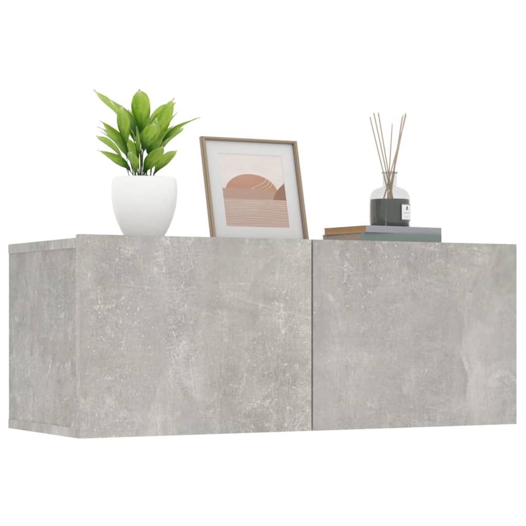 Meubles TV (2 pièces) gris béton 80 x 30 x 30 cm, matériau à base de bois