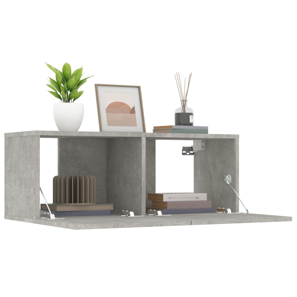 Meubles TV (2 pièces) gris béton 80 x 30 x 30 cm, matériau à base de bois