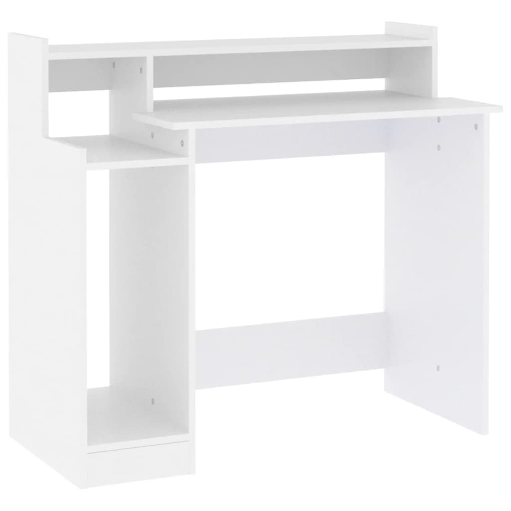 Desk with LEDs White 97x45x90 cm Wood Material