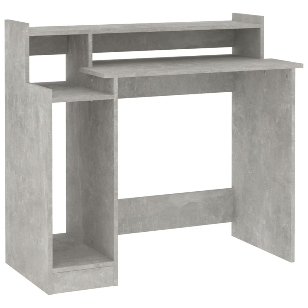 Desk with LEDs Concrete Grey 97x45x90 cm Wood Material