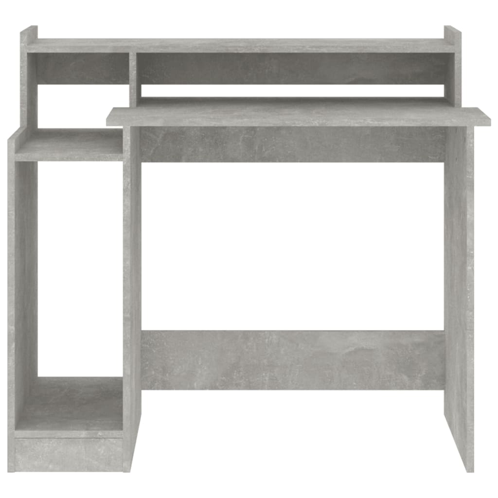 Desk with LEDs Concrete Grey 97x45x90 cm Wood Material