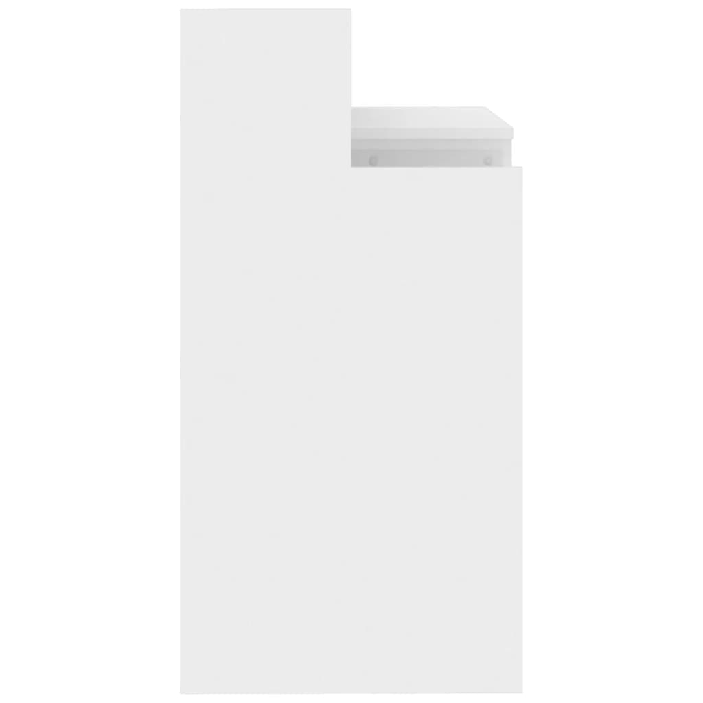 Desk with LEDs High Gloss White 97x45x90 cm Wood Material