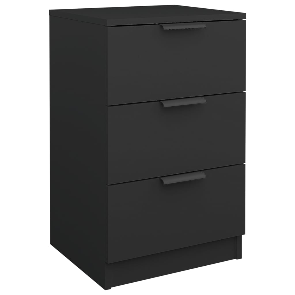 Bedside table black 40x36x65 cm