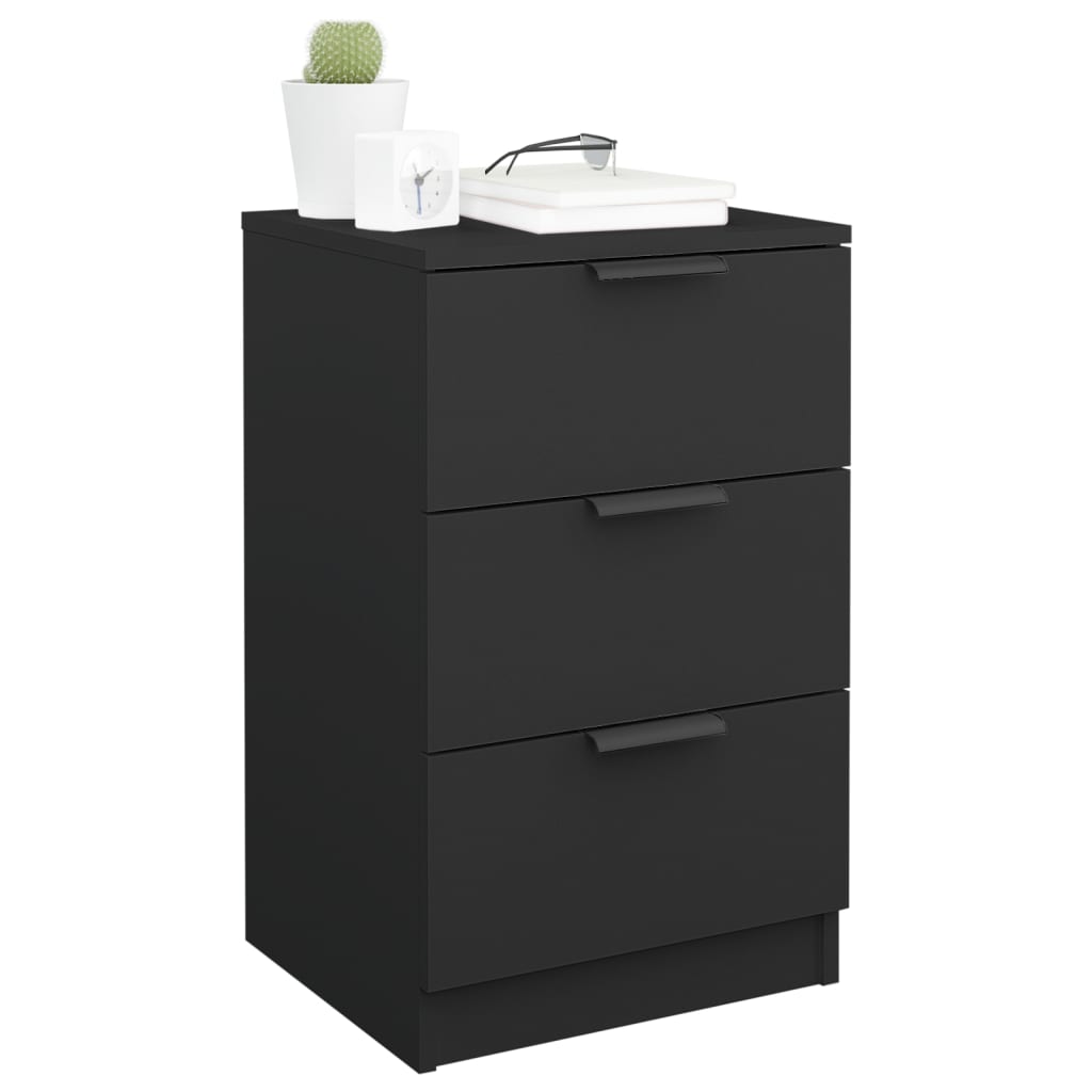 Bedside table black 40x36x65 cm