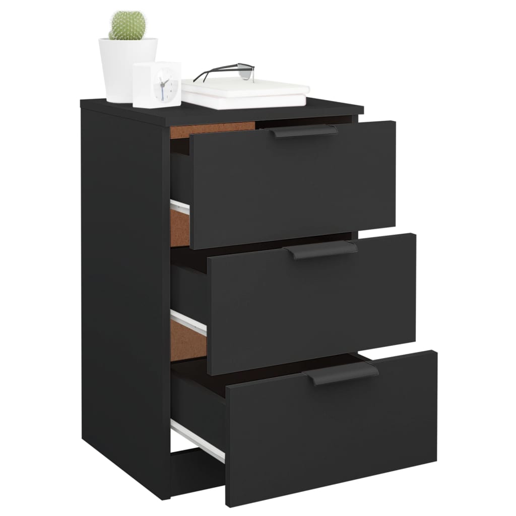 Bedside table black 40x36x65 cm
