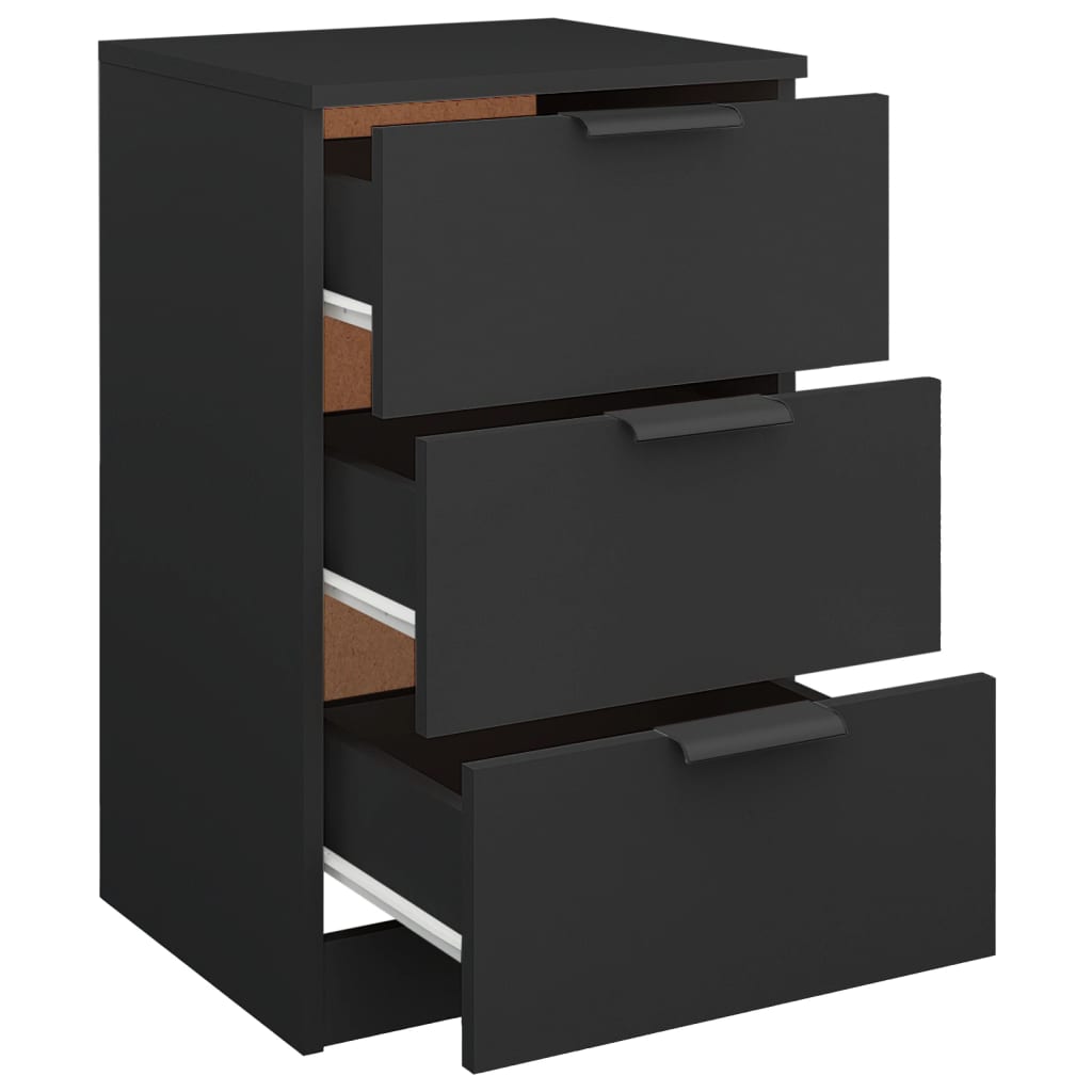 Bedside table black 40x36x65 cm