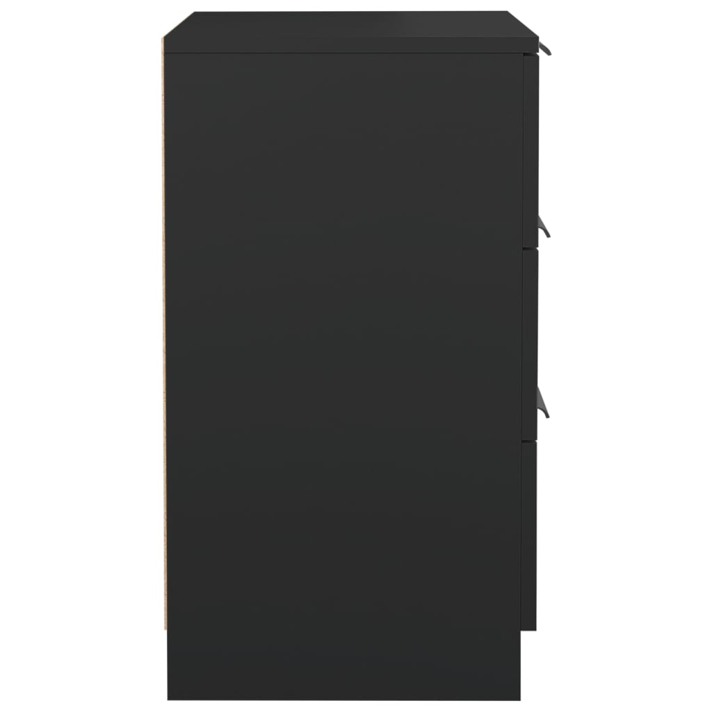 Bedside table black 40x36x65 cm