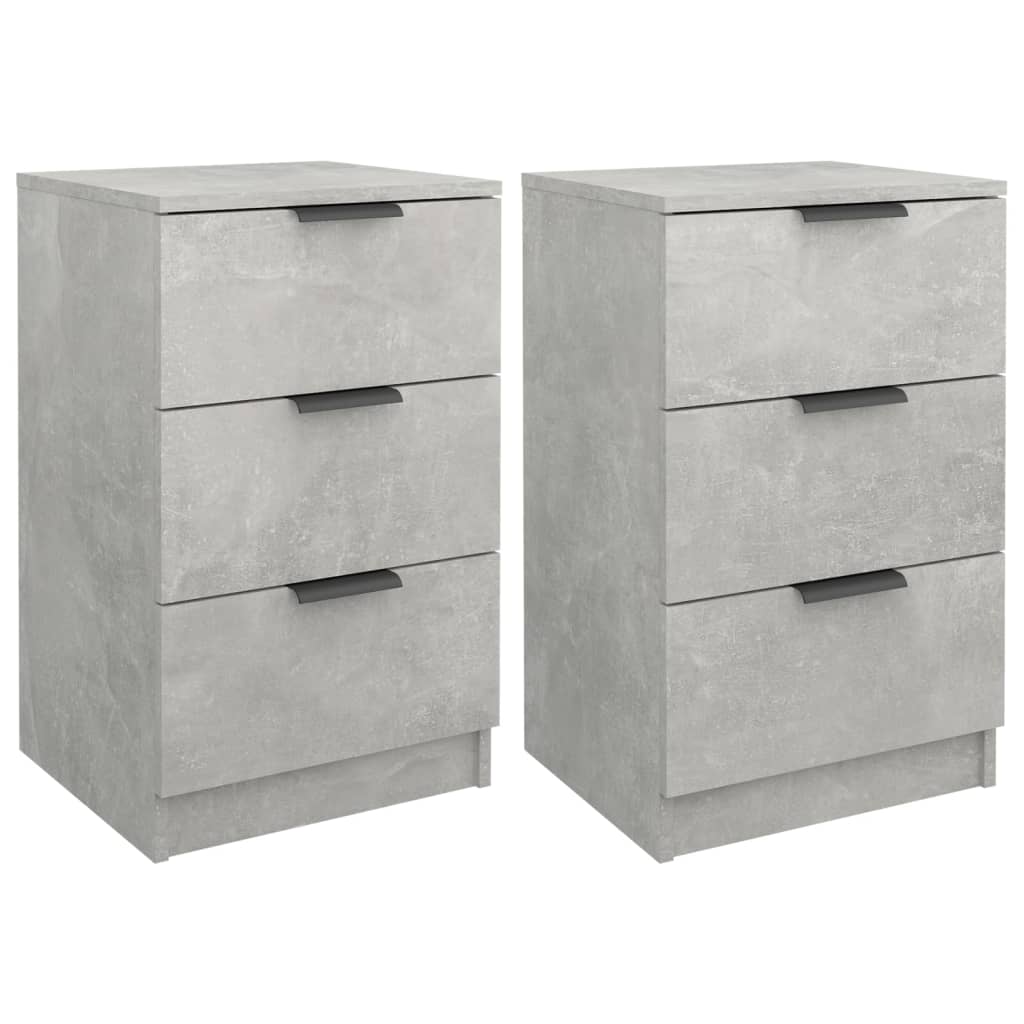 Bedside tables 2 pcs. Concrete grey 40x36x65 cm