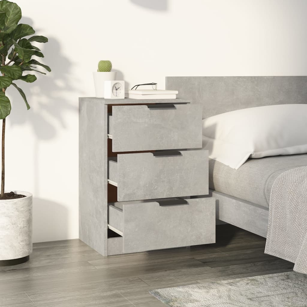 Bedside tables 2 pcs. Concrete grey 40x36x65 cm