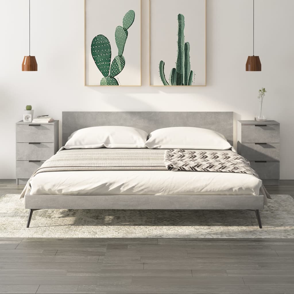 Bedside tables 2 pcs. Concrete grey 40x36x65 cm