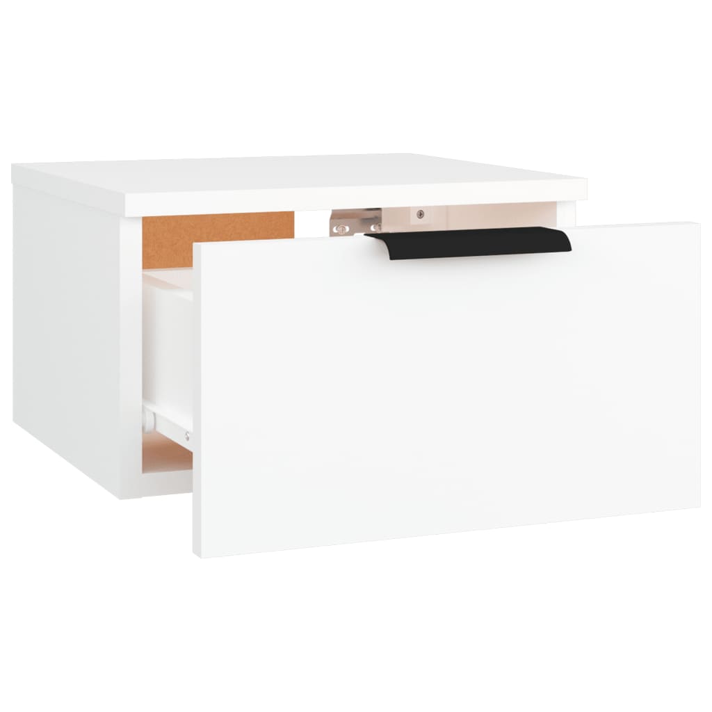 Wall Bedside Table White 34x30x20 cm