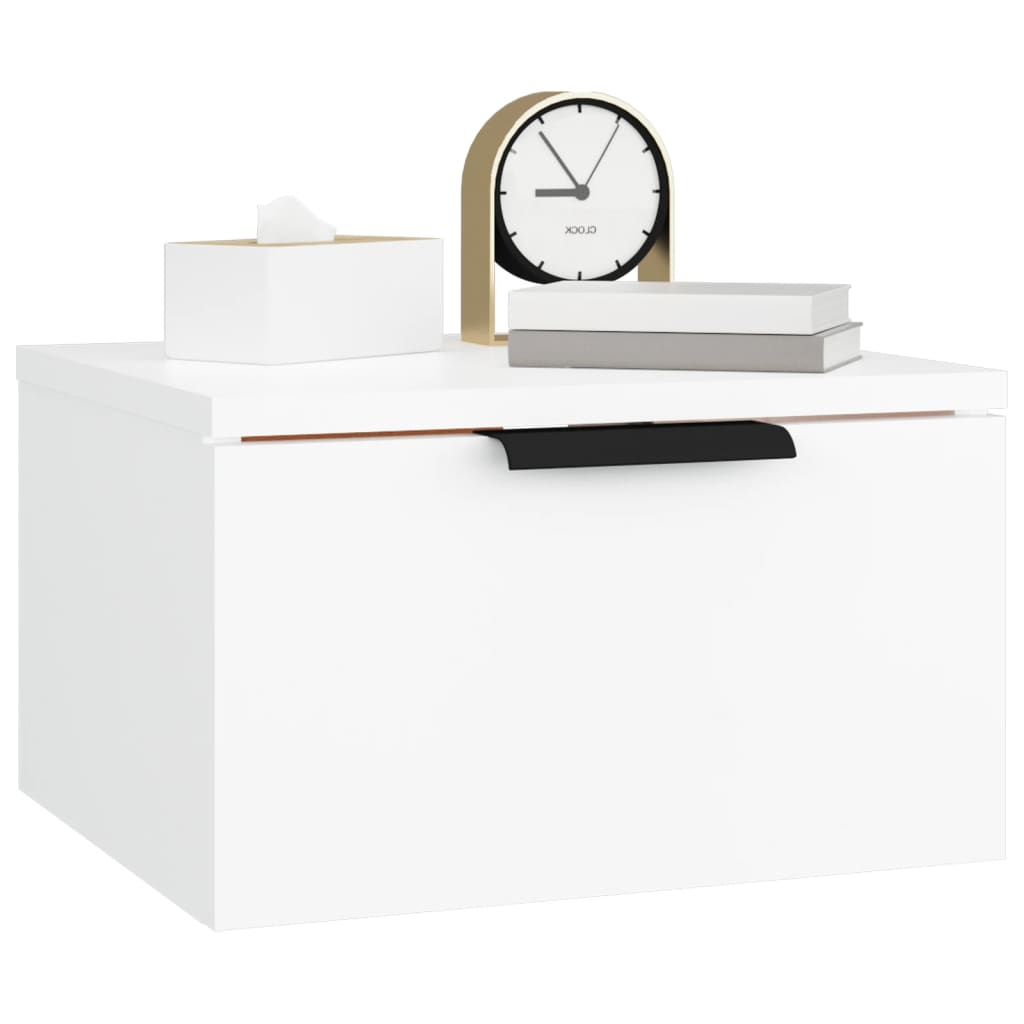 Wall Bedside Table White 34x30x20 cm