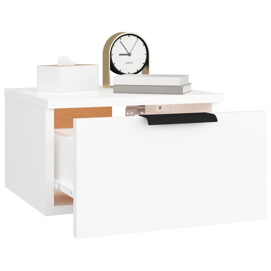 Wall Bedside Table White 34x30x20 cm