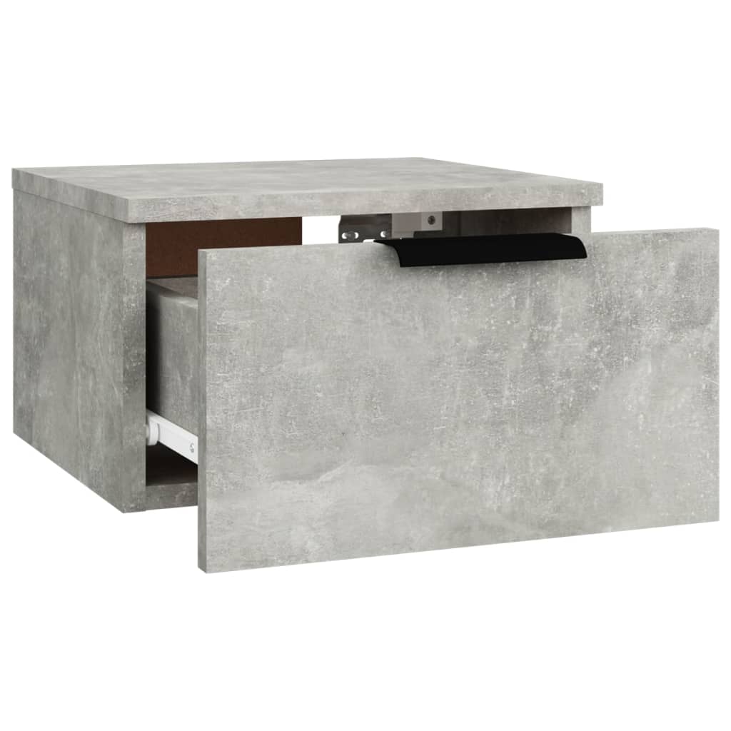 Wall-mounted bedside tables 2 pcs. Concrete grey 34x30x20 cm