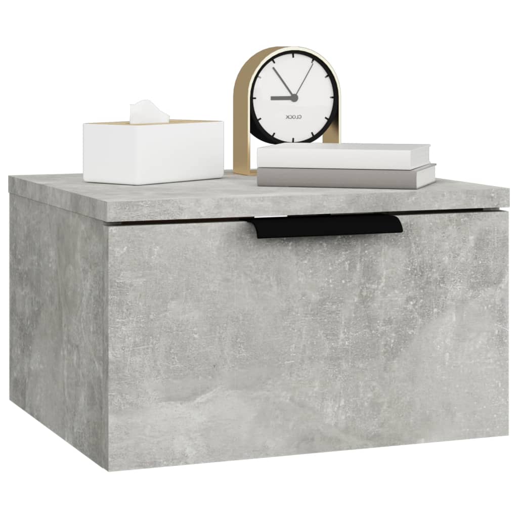 Wall-mounted bedside tables 2 pcs. Concrete grey 34x30x20 cm