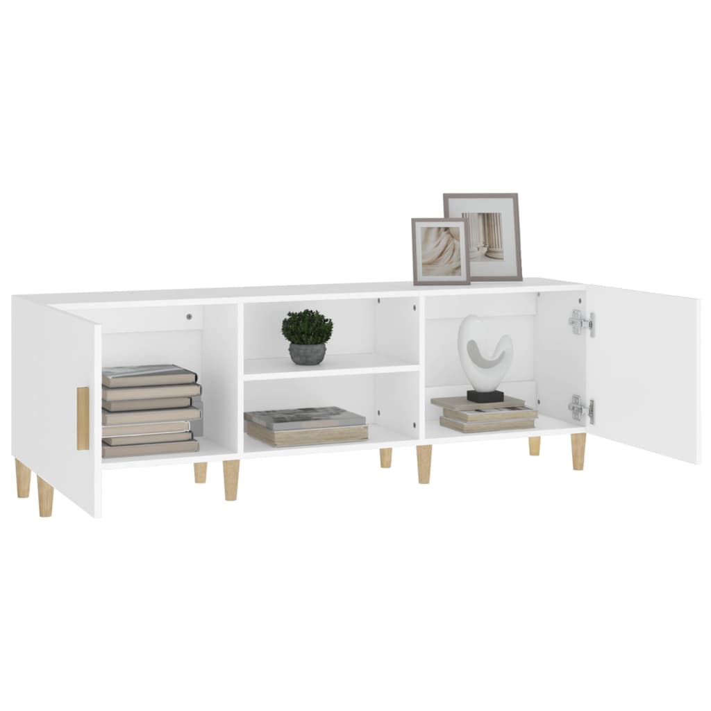 TV Cabinet White 150x30x50 cm Wood Material