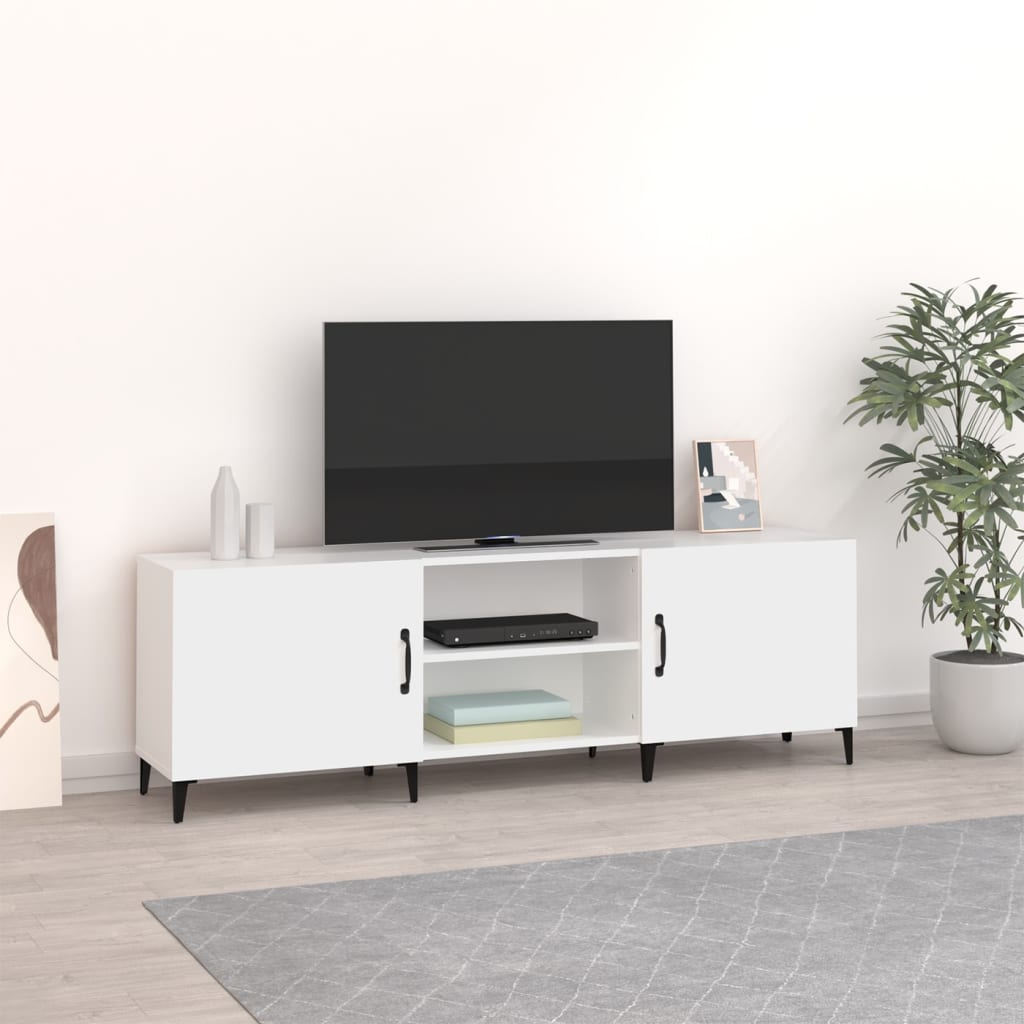 TV Cabinet White 150x30x50 cm Wood Material