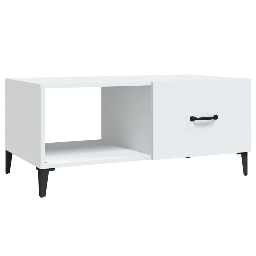 Table basse blanche 90x50x40 cm en bois