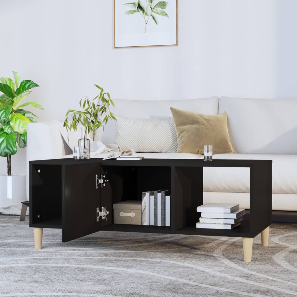 Coffee Table Black 102x50x40 cm Wood Material