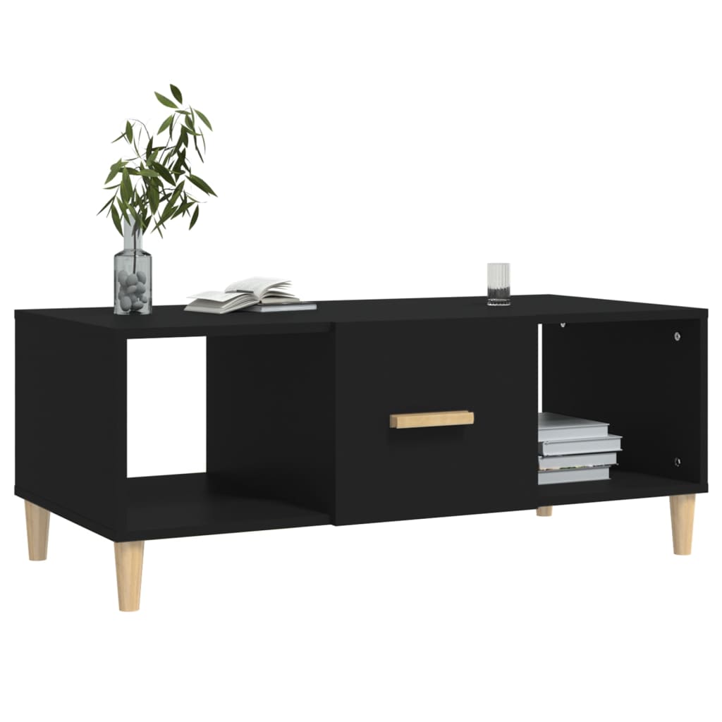 Coffee Table Black 102x50x40 cm Wood Material