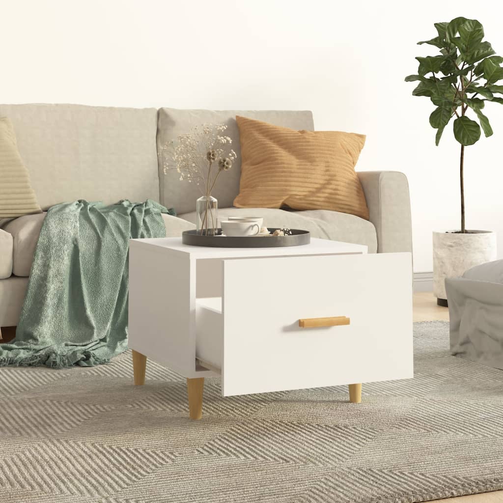 Coffee Tables 2 pcs. White 50x50x40 cm Wood Material