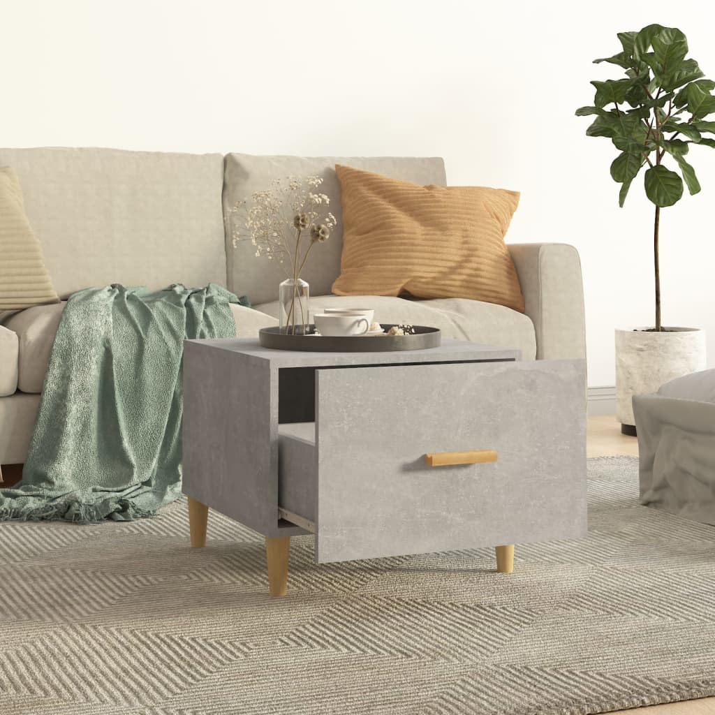 Table basse gris béton 50x50x40 m en bois
