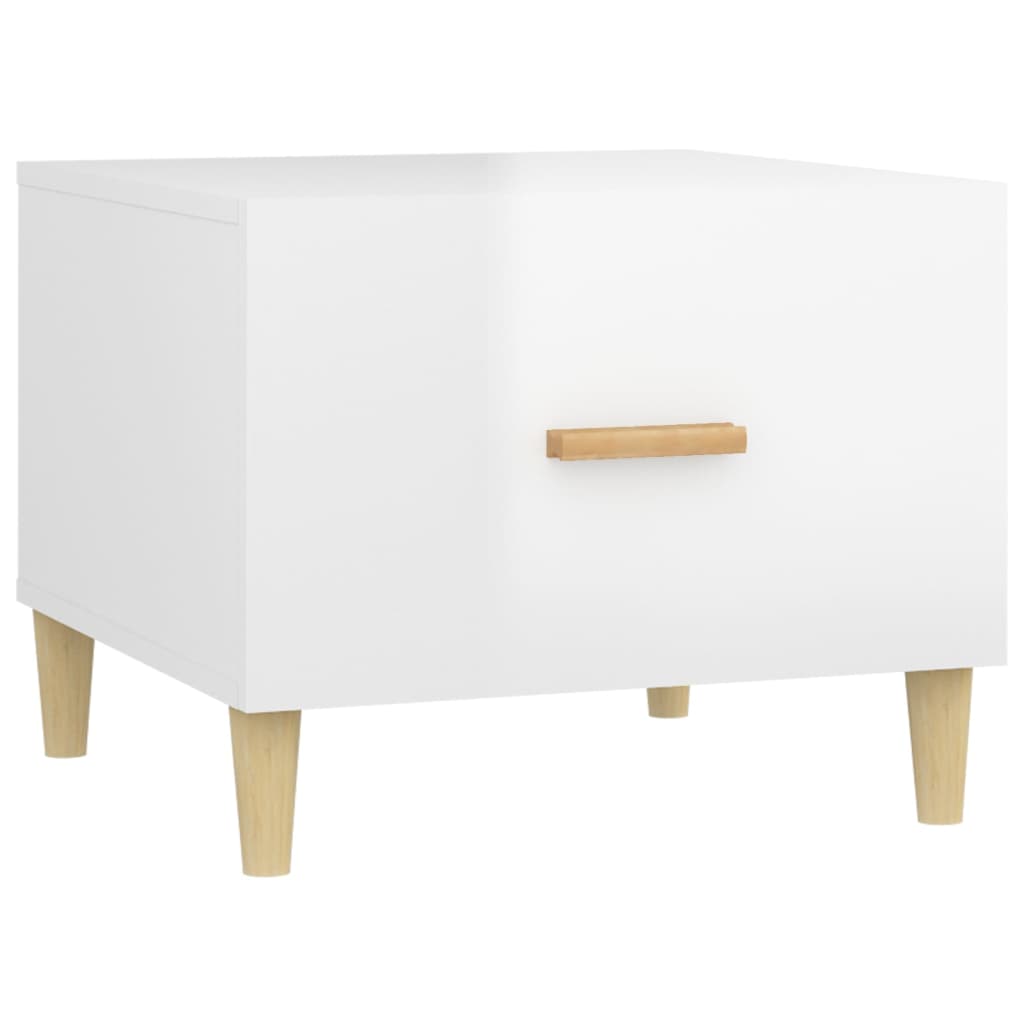 Coffee tables 2 pcs. High gloss white 50x50x40 cm wood material