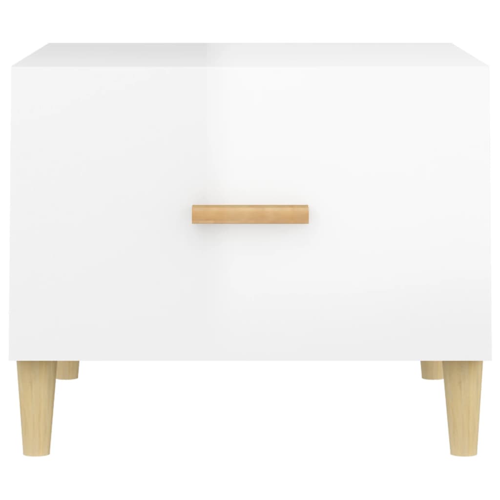 Coffee tables 2 pcs. High gloss white 50x50x40 cm wood material