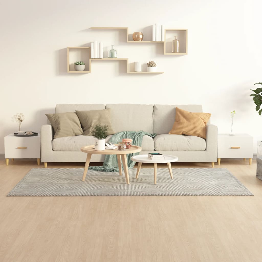 Coffee tables 2 pcs. High gloss white 50x50x40 cm wood material