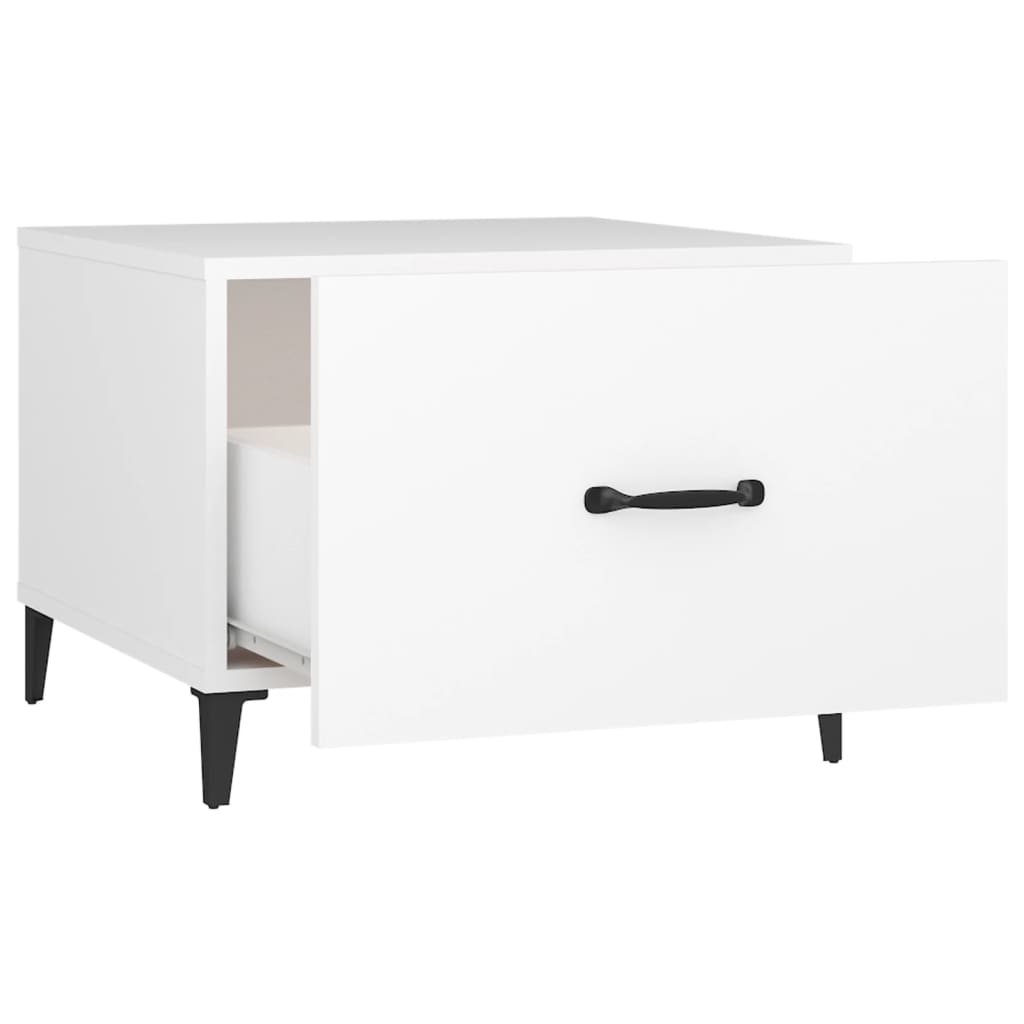 Coffee table with metal legs white 50x50x40 cm