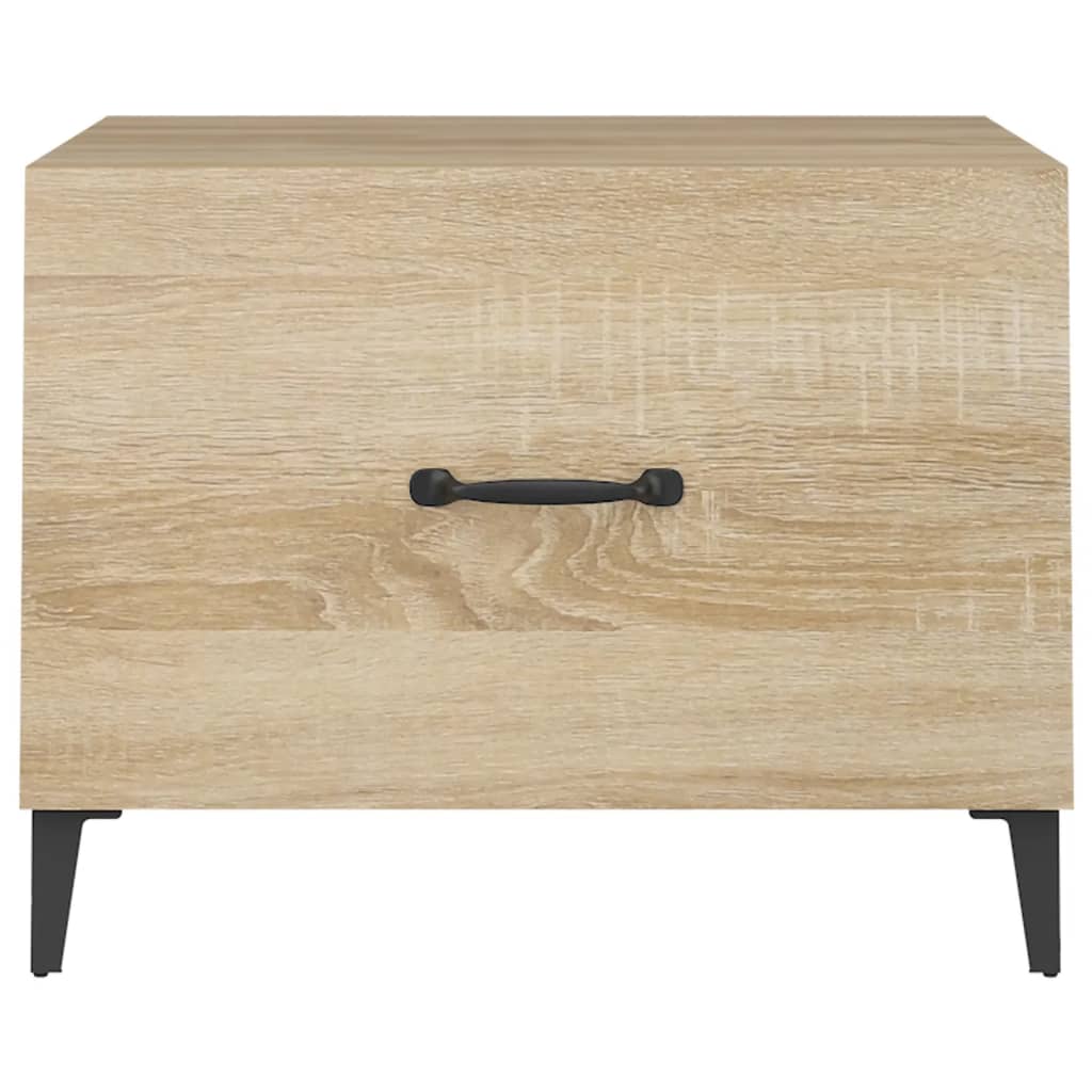 Coffee table with metal legs Sonoma oak 50x50x40 cm