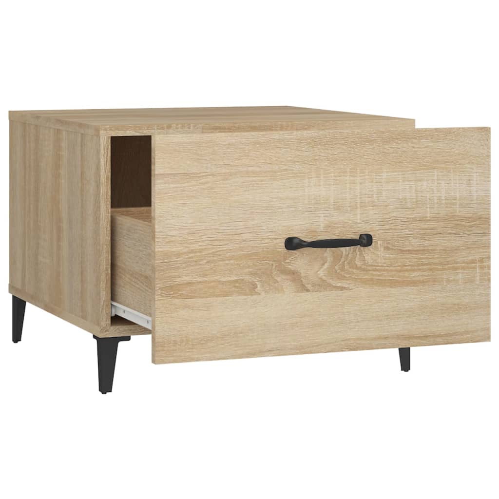 Coffee table with metal legs Sonoma oak 50x50x40 cm