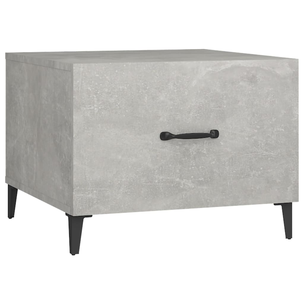 Coffee table with metal legs concrete grey 50x50x40 cm