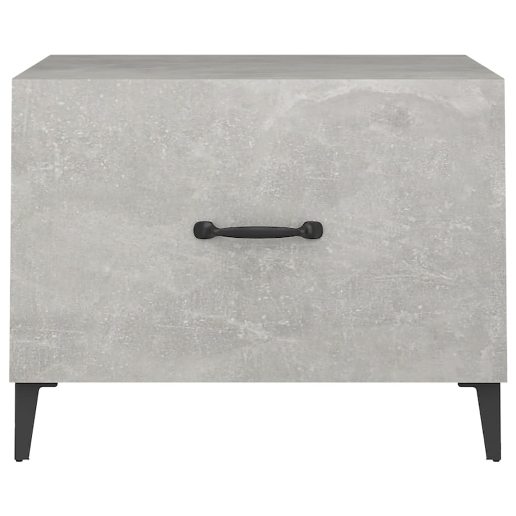 Coffee table with metal legs concrete grey 50x50x40 cm
