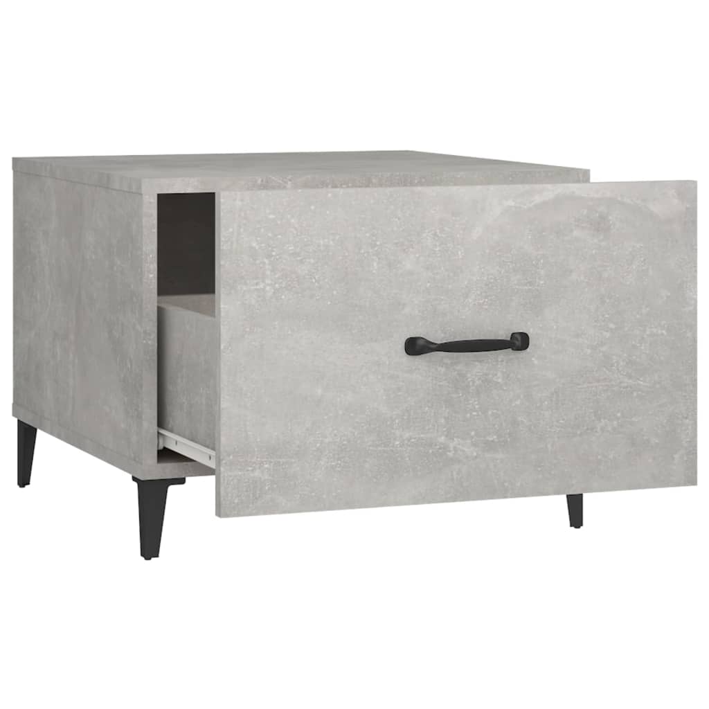 Coffee table with metal legs concrete grey 50x50x40 cm