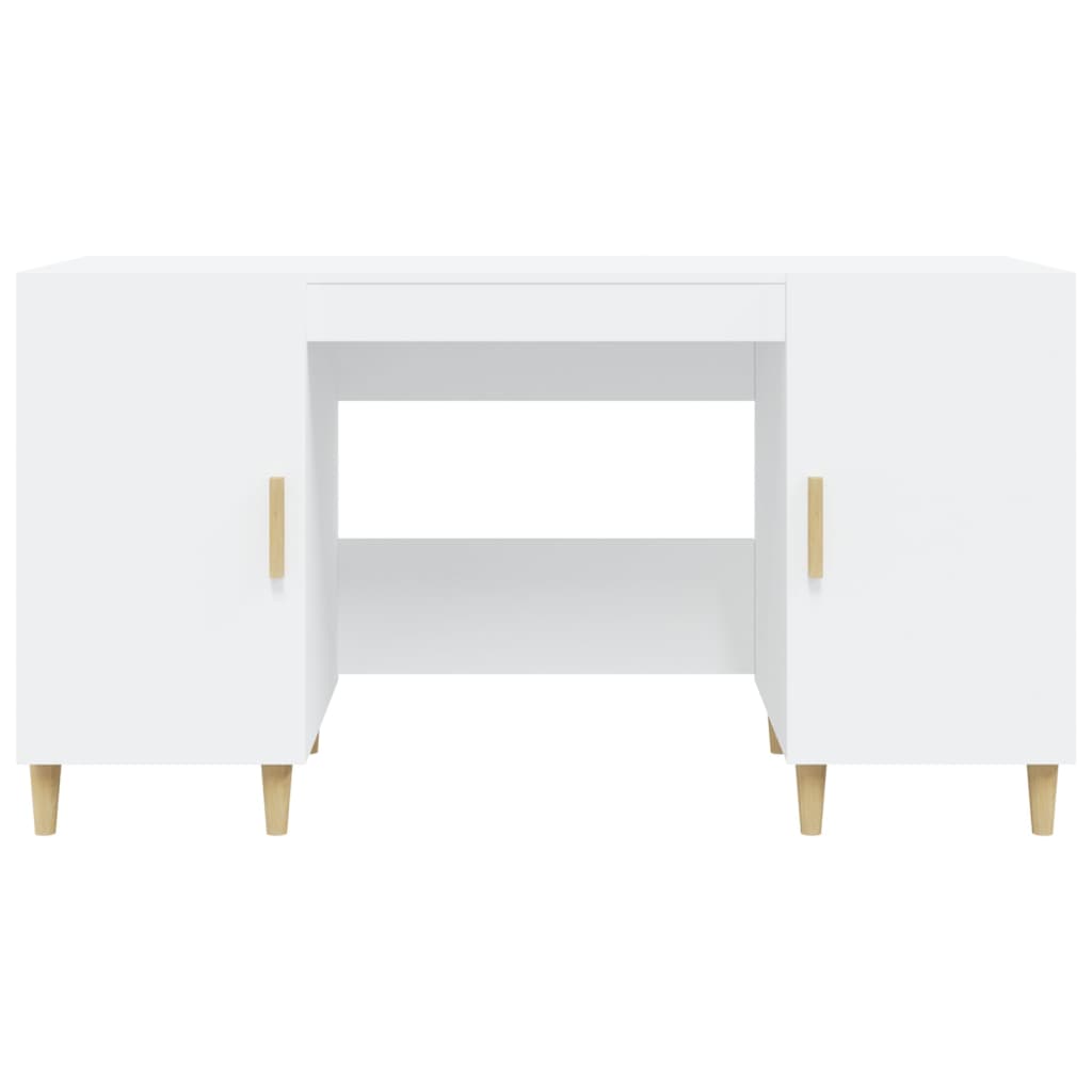 Desk White 140x50x75 cm Wood Material