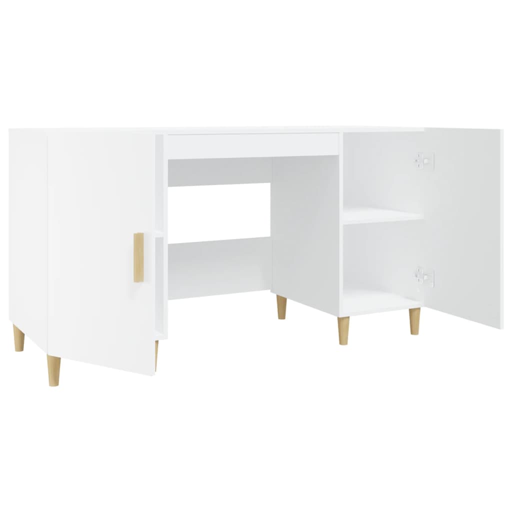 Desk White 140x50x75 cm Wood Material